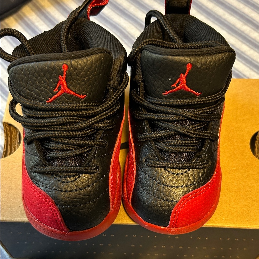 Jordan Kids Black and Red Sneakers